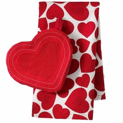UPC 757901714795 product image for Share The Love Valentine Heart Kitchen Towel & Potholder Set Pot Holder | upcitemdb.com