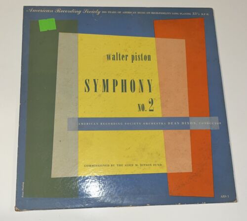 Walter Piston Symphony No.2 Lp American Recording Society 33 1/3 LP