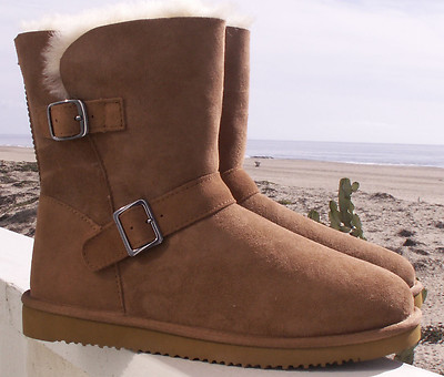 Pre-owned Martini Original  Australian Sheepskin Cozy Boot Ladies Size 8 In Tan