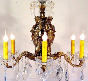Light chandelier Chandelier Vintage bronze Details  vintage  Mermaid Antique about Brass  mermaid