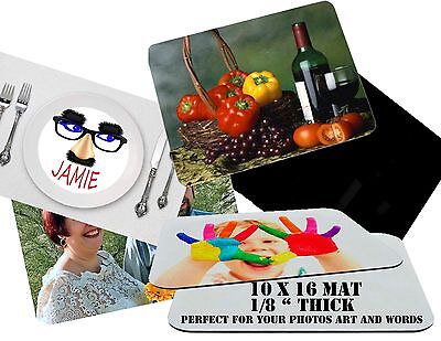 CUSTOM PHOTO PERSONALIZED 10 X 16 BEST QUALITY NON SLIP PLACEMAT PET MAT KIDS  (Best Quality Cutting Boards)