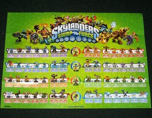 Skylanders SWAP Force starter poster shows all 56 figures - STINK BOMB, SPY RISE | eBay