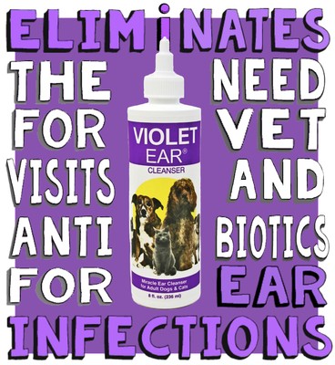 VIOLET PET DOG CAT EAR CLEANER INFECTION ...