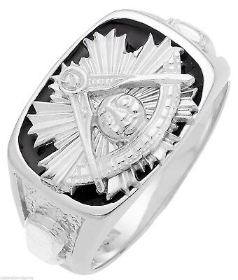 Pre-owned Us Jewels Silver Gold Masonic Freemason Mason Past Master Ring