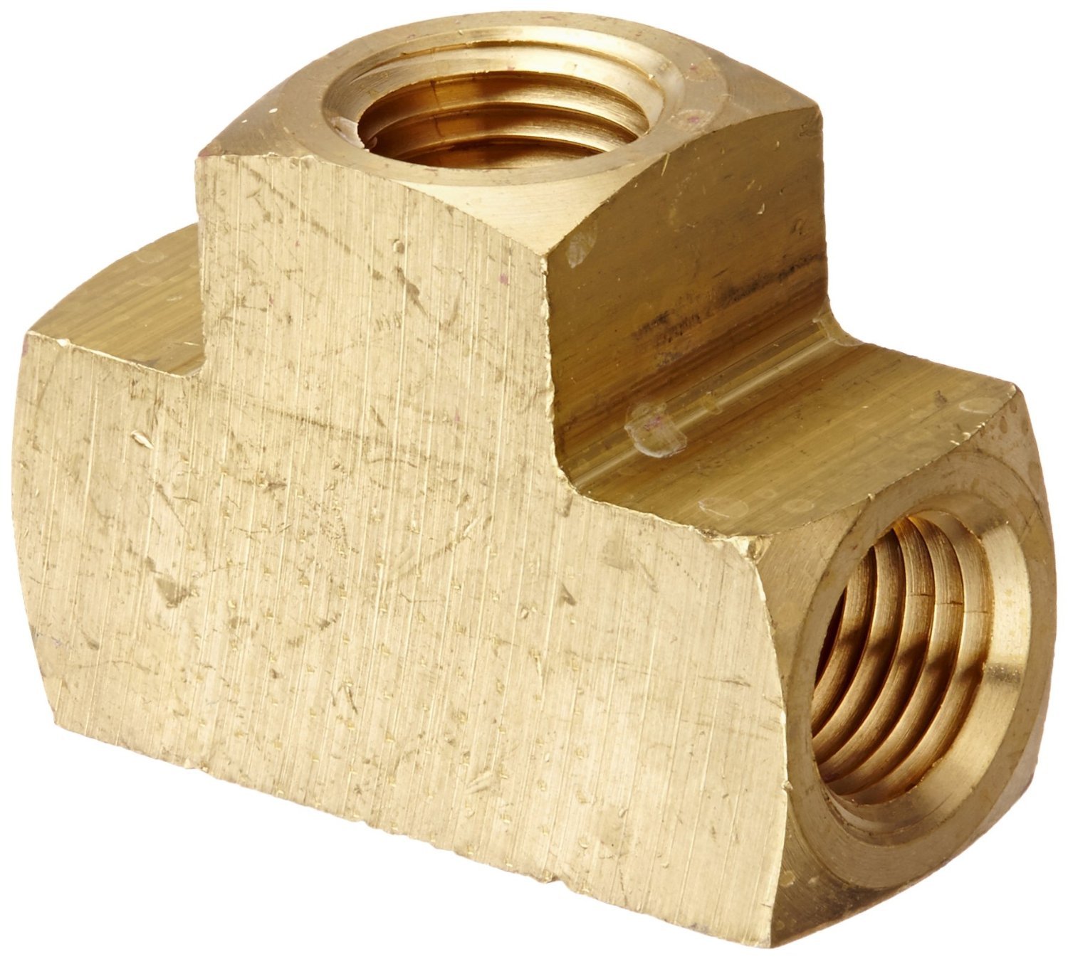 Brass Pipe Tee Female T Fitting 3/8" NPT Thread Air Fuel Solid Brass eBay