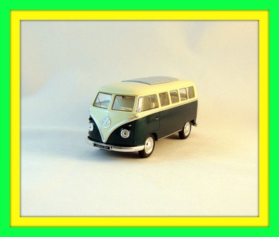 1963 VOLKSWAGEN T1 BUS , DARK GREEN WELLY 1/32 DIECAST CAR COLLECTOR'S MODEL,NEW