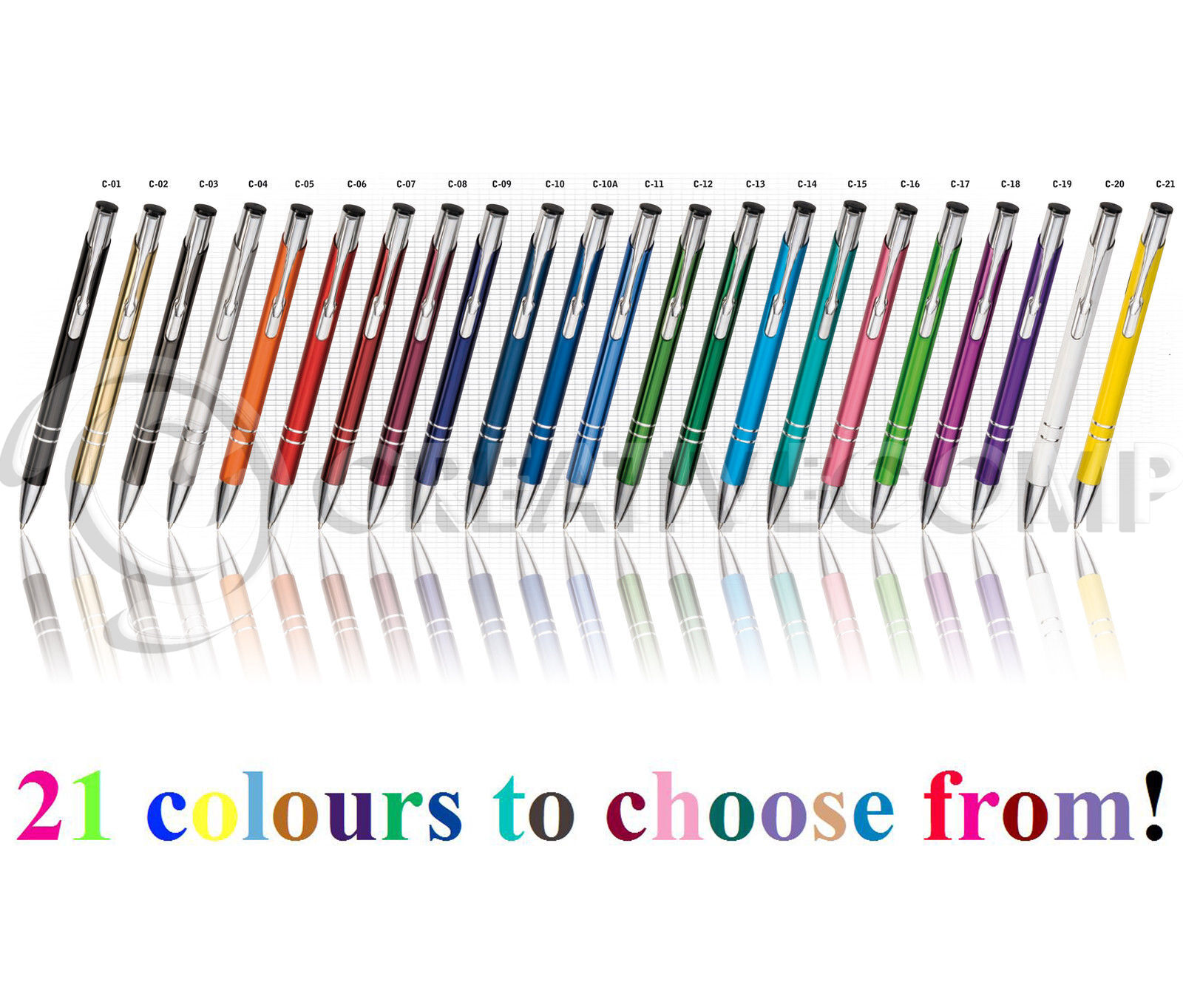 Promotional Personalised Laser Engraved Metal Ballpoint Pen 26 colours!
