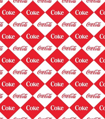 new 15 x 15 coca-cola logo diamonds coke theme pillow - complete