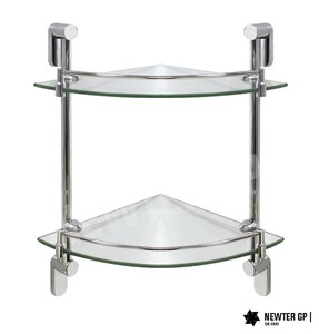 Glass-Double-Corner-Shelf-with-Rail-Oval-Series-Bathroom-Bath-Modern ...
