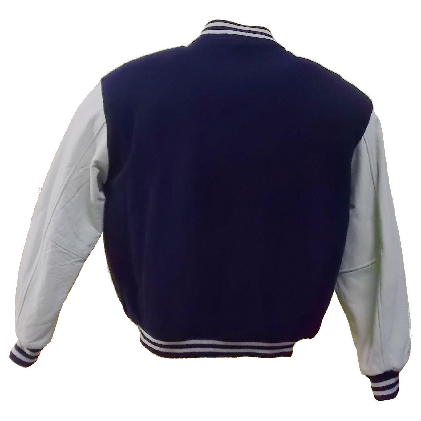Pre-owned Tommy Hilfiger Wool/leather Bomber Jacket Th M4227 In Navy/bone