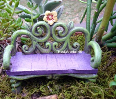 Fairytale Bench Dollhouse Miniature Fairy Faerie Gnome ...