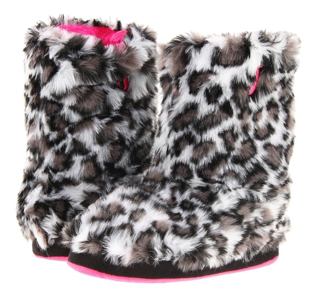 black fur slipper boots