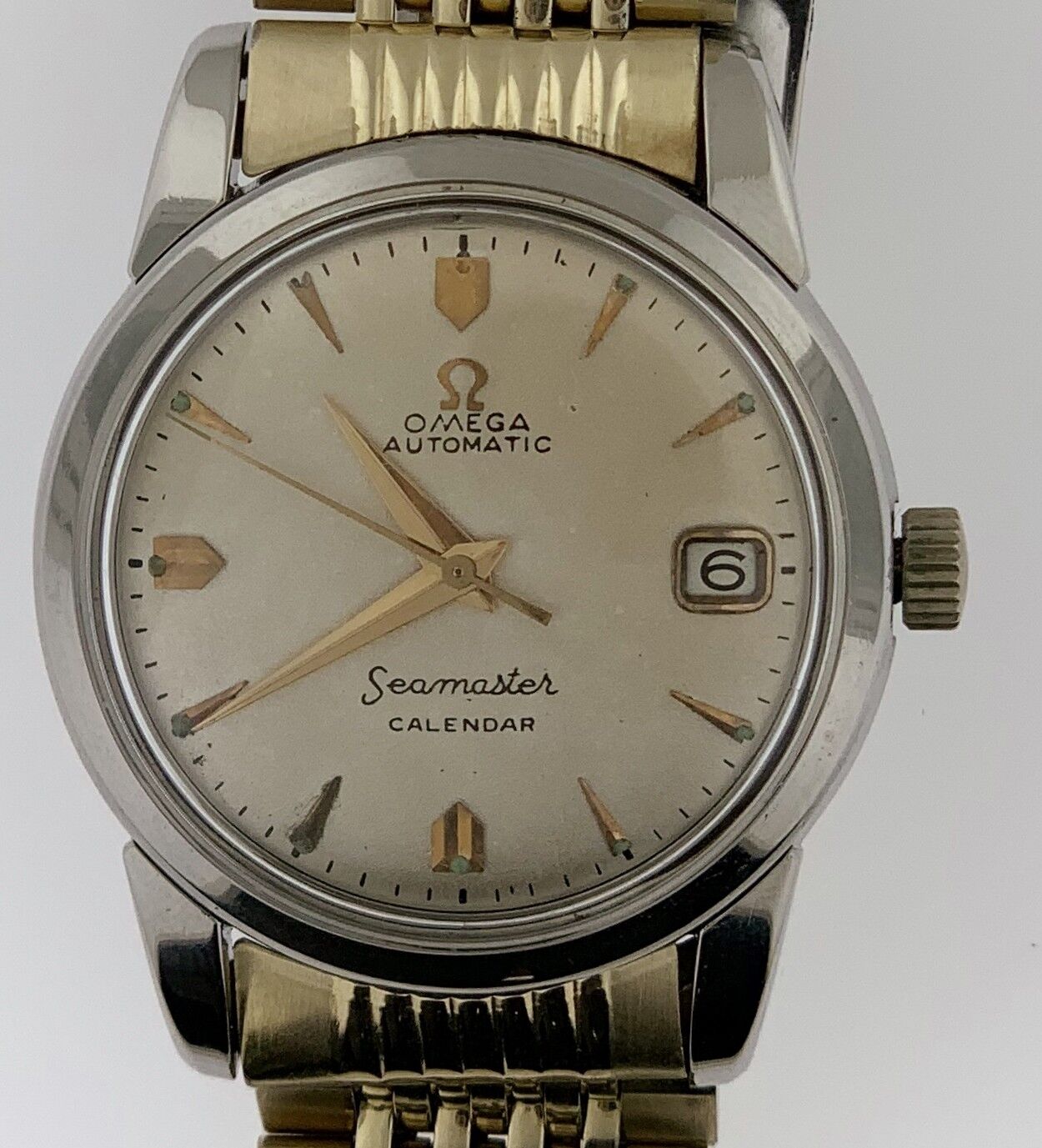  1956 Omega Sea master Automatic Calendar Watch~2849 SC~Rice Bracelet~cal 503~ 