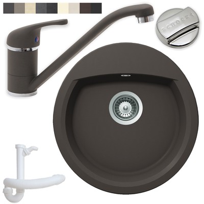 {Spülbecken granit braun
82} SET Schock Manhattan R-100 Mocha Granitspüle Braun Spüle Granit ... | {Spülbecken granit braun
82}