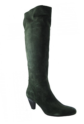 Pre-owned Stelia Lamica Women's Italian Knee High Dress Casual Low Heel Boots  In Green