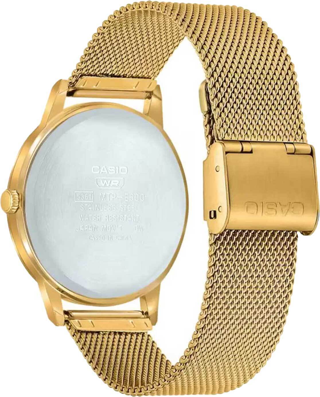 Casio Enticer Analog Quartz Men's Gold Tone Mesh Bracelet Watch MTP-E600MG-9B