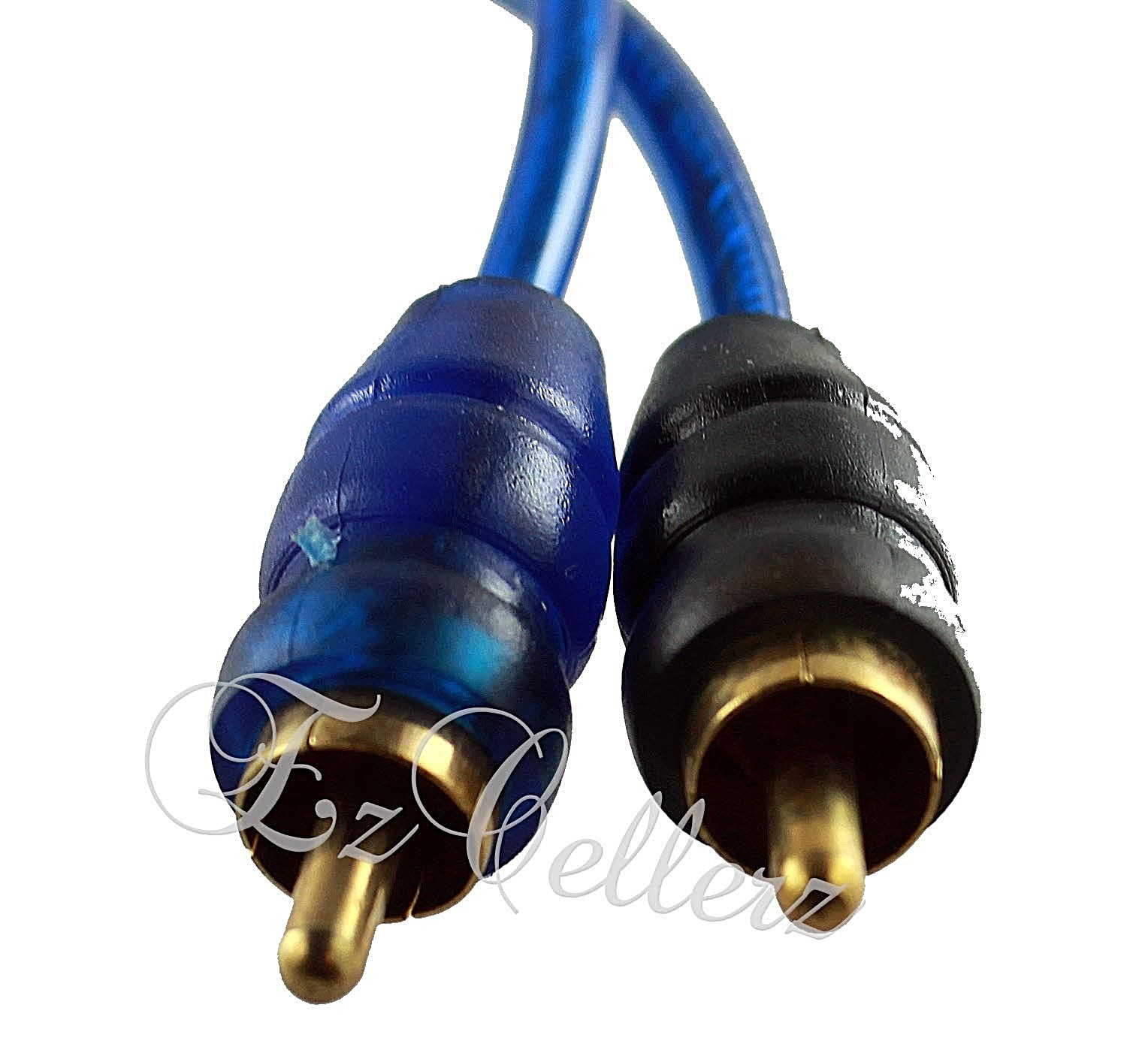 25 PCS RCA CABLE BLUE 2 CHANNEL 6 FOOT GOLD PLATED FLEXIBLE For CAR STEREO HOME