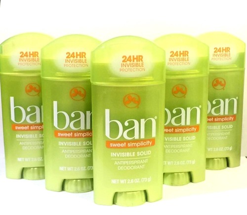 Ban Deodorant Antiperspirants Lot of 5, Sweet Simplicity