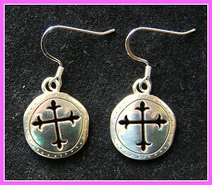 Cross BRIGHTON custom  earrings on Sanctum cross 'CANTERBURY' earrings charms for 925 charms