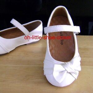 White-Baby-Infant-Toddler-Dress-Leather-Flat-Walking-Shoes-Size-4-5-6 ...