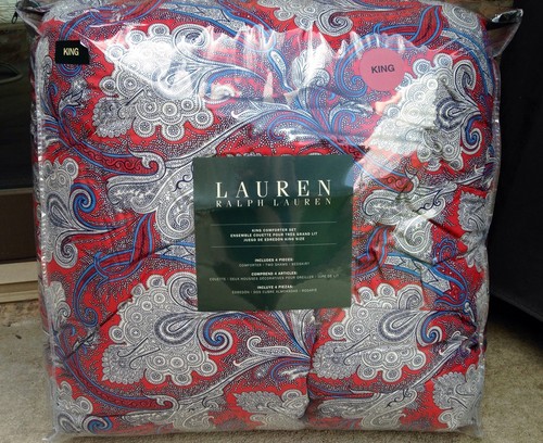 4 PC Ralph Lauren Red Blue King ...