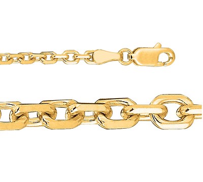 Pre-owned Teachers Jewelry 14k Yellow Gold 3.1mm Diamond Cut Cable Link 18" Chain Necklace