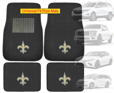 4PC NFL New Orleans Saints Car Truck Black All Weather Carpet Floor Mats Set