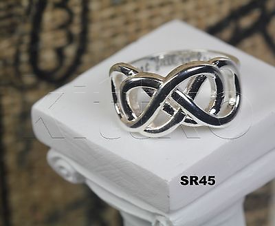 Solid Sterling Silver 925 Best Friend Forever Double Infinity Friendship (Best Friend Infinity Rings Sterling Silver)