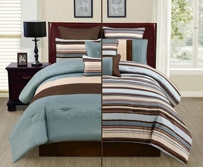 8 PC Reversible Luxury Comforter Bed in ...