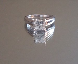 Details about 14kt White Gold Princess Cut Engagement Ring