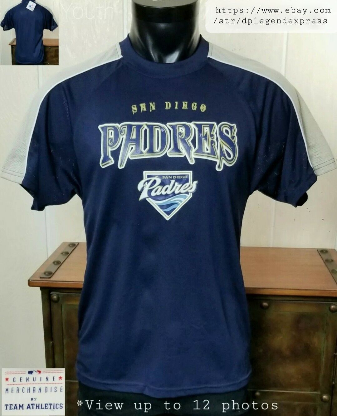 MLB San Diego PADRES Baseball Sportswear Shirt Top YOUTH Sz XL 14/16  NWDefect 海外 即決
