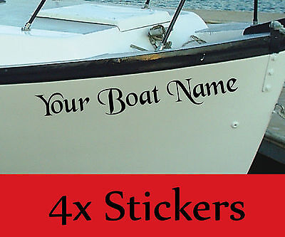 PERSONALISED BOAT NAME Decals / Stickers / Graphics x4