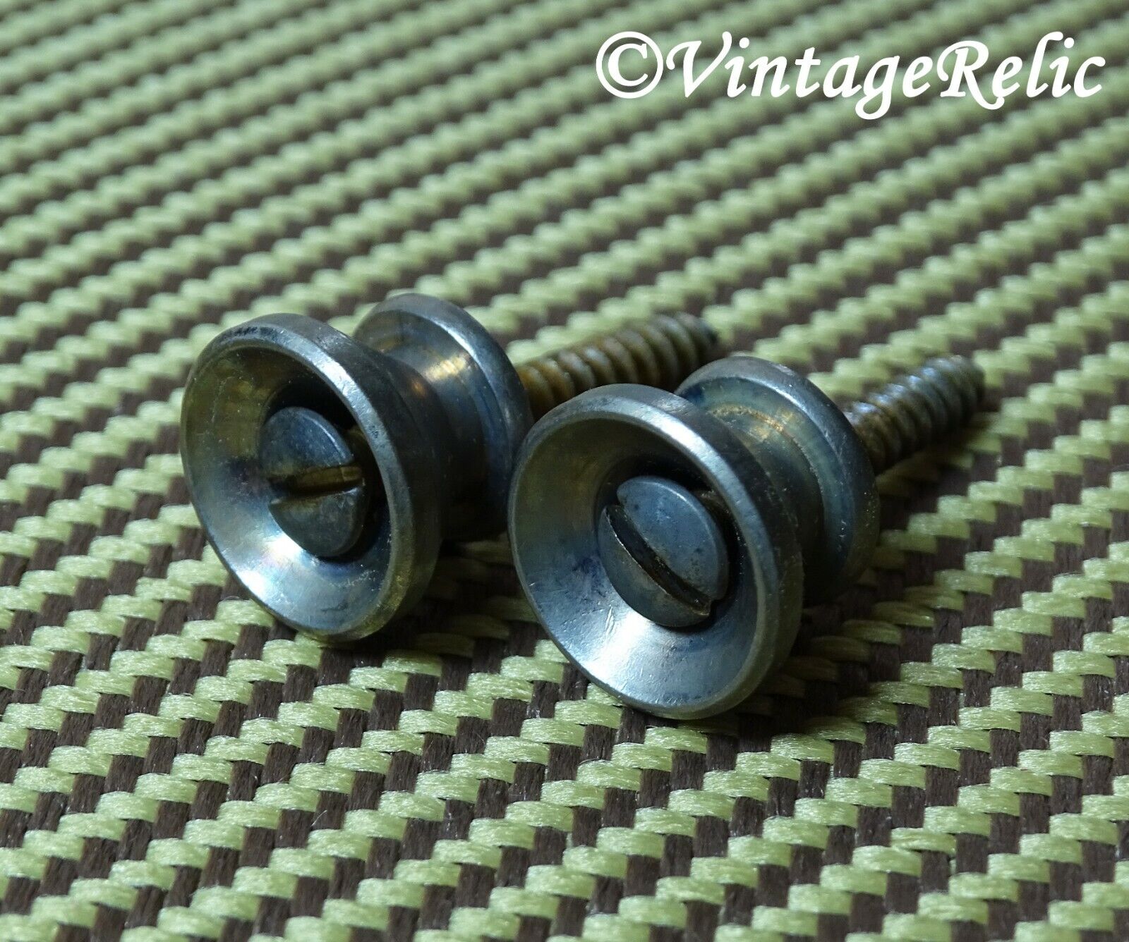 Strap Buttons pair aged RELIC fits Fender USA 52 1952 Tele Esquire 51 Nocaster