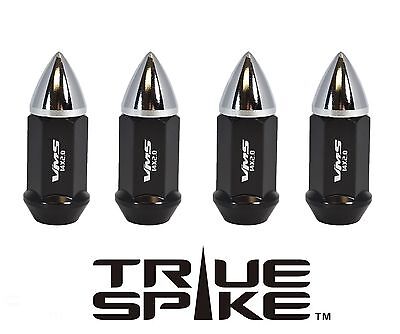 20 TRUE SPIKE 60MM 14X2.0 FORGED STEEL EXTENDED LUG NUTS W/ CHROME BULLET SPIKES