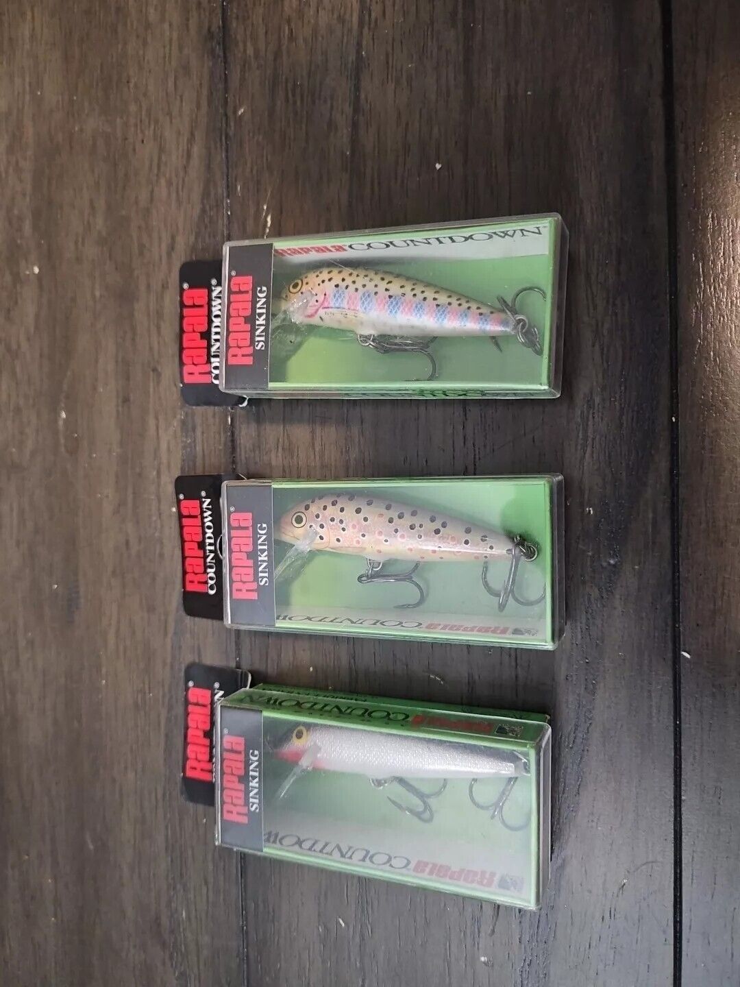 (LOT OF 3). RAPALA COUNTDOWN SINKING CD-7  Silver Rainbow Trout Brown Trout NIP
