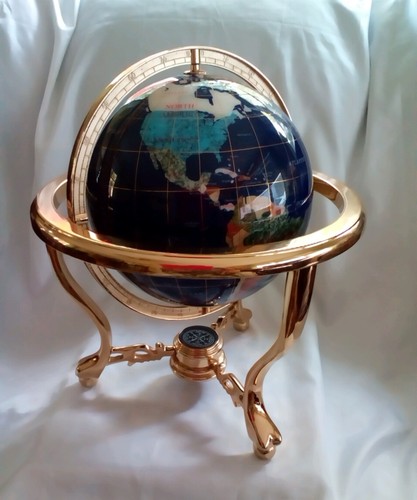 Vintage Table Top World Globe with Gem ...