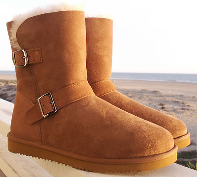 Pre-owned Martini Original  Australian Sheepskin Cozy Boot Ladies Size 8 In Tan