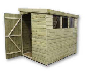 GARDEN SHED PENT 6X4 7X5 8X6 T&amp;G PRESSURE TREATED 3 LOW 