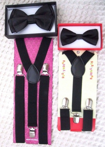 Father-Son-White-Black-Polka-Dots-Adjustable-Bow-Tie-Adjustable-Suspenders