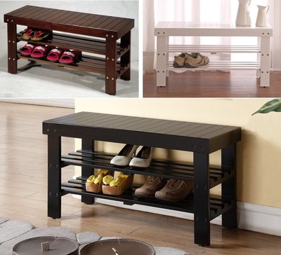 Legacy Decor Solid Wood Shoe Bench with ...