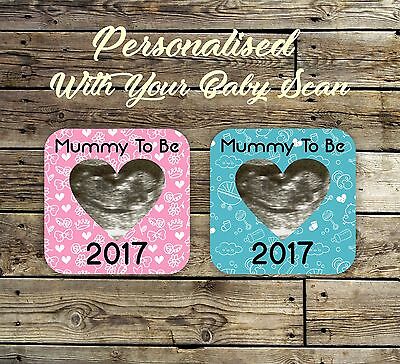 Personalised Mummy Daddy To Be Coaster Gift Baby Scan Image Best Dad Mum Mom