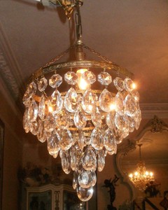 about chandelier vintage CASCADE VINTAGE crystal  CHANDELIER. 5 TIER uk WATERFALL Details CRYSTAL