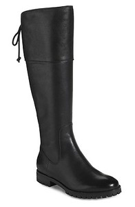 Forever 21 City Chic Wedge Boots 5 5 Black Faux Leather Tall Knee High ...