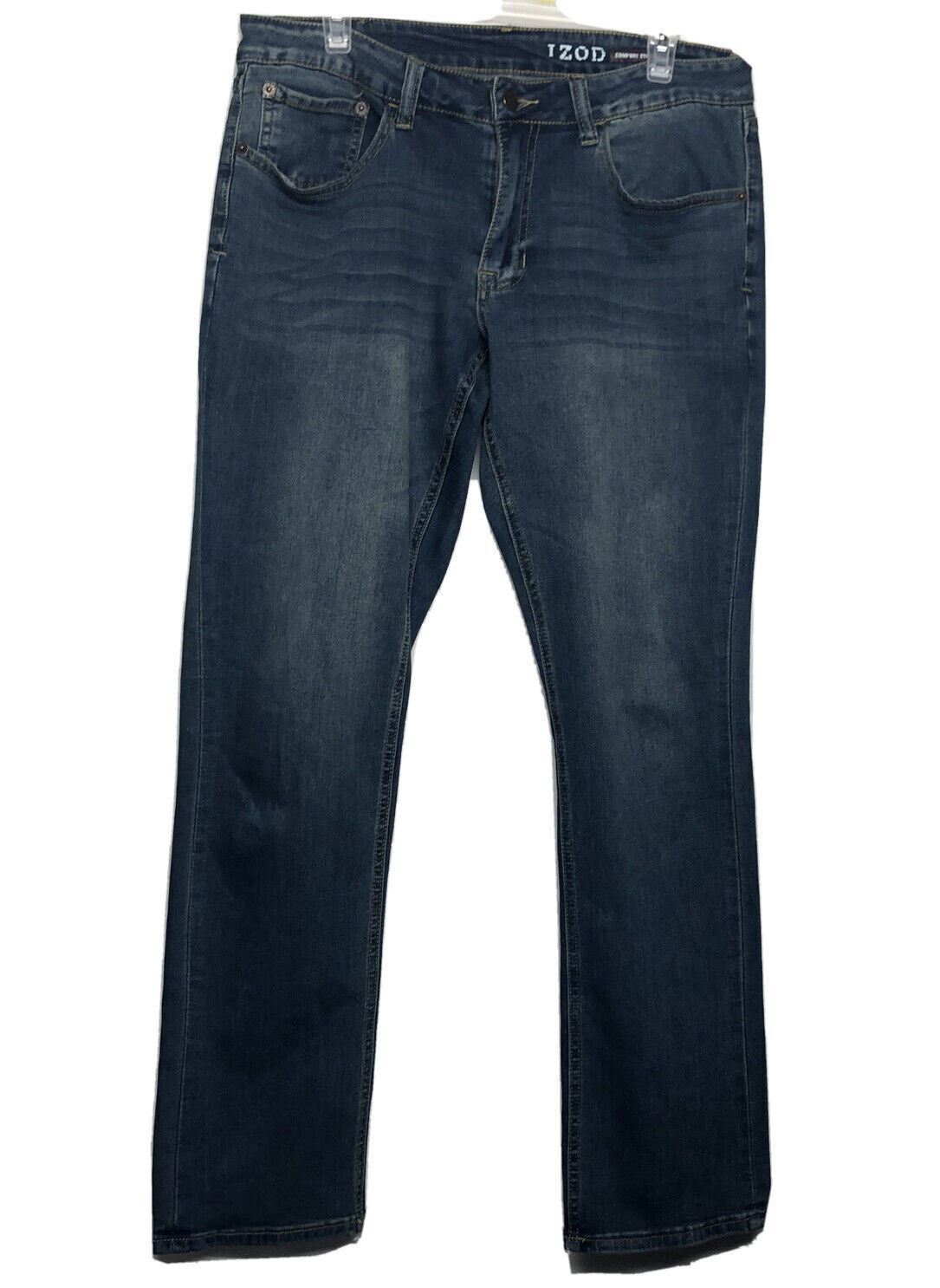IZOD Men’s Comfort Stretch Straight Fit Dark Blue Wash Jeans Size 32X32