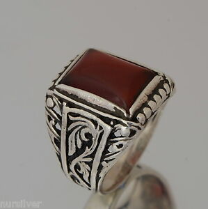 ... made finish mens ring with Cubic Zirconia stone -Sterling Silver ring