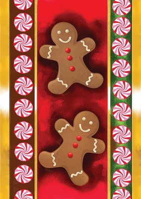 NEW TOLAND CHRISTMAS GARDEN FLAG GINGERBREAD MEN ...