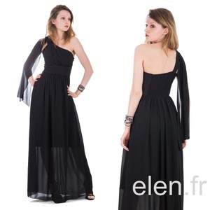 ?ELEN? Robe longue PINK BOOM noire Ref: 7276