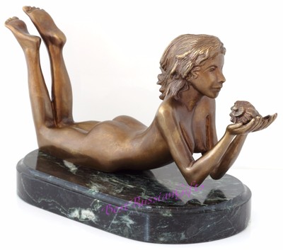 Bronze Sculpture Sexy Erotic Nude Girl Statue ...