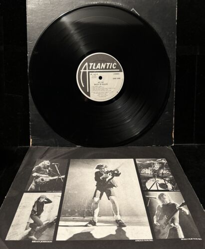 AC/DC Back In Black 1980 1st Press Masterdisk Embossed Vinyl Record SD16018 Grey
