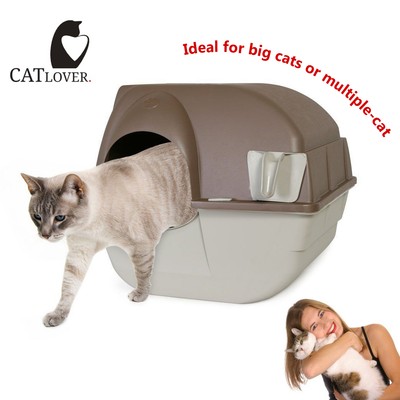 Cat Litter Box Regular Kitty Pet Self ...